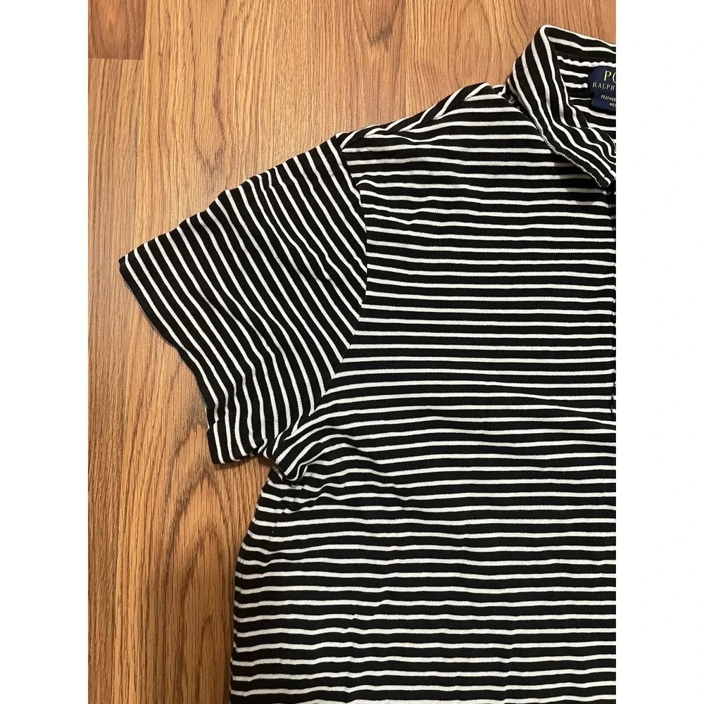 Polo Ralph Lauren Shirt Mens Extra Large Featherweight Mesh Striped Black